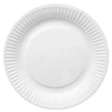 Tallerken, Pap Ø15cm, Hvid (100 stk/pk)