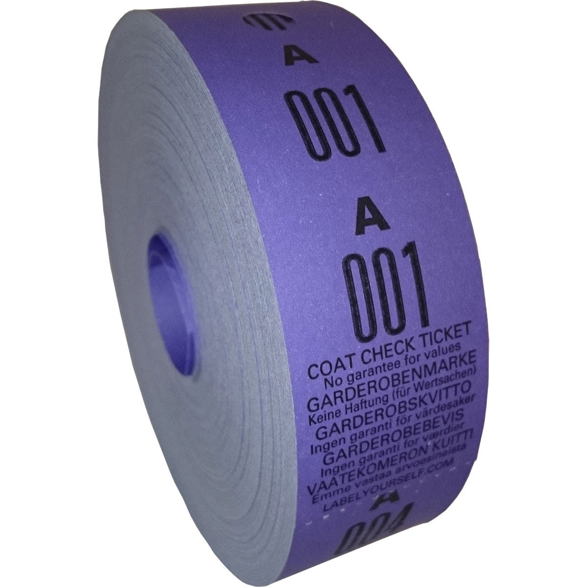 Garderobebilletter 2-delt, 1-500 (1rl)