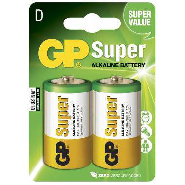 Batteri D, Premium GP Super (2 stk/pk)